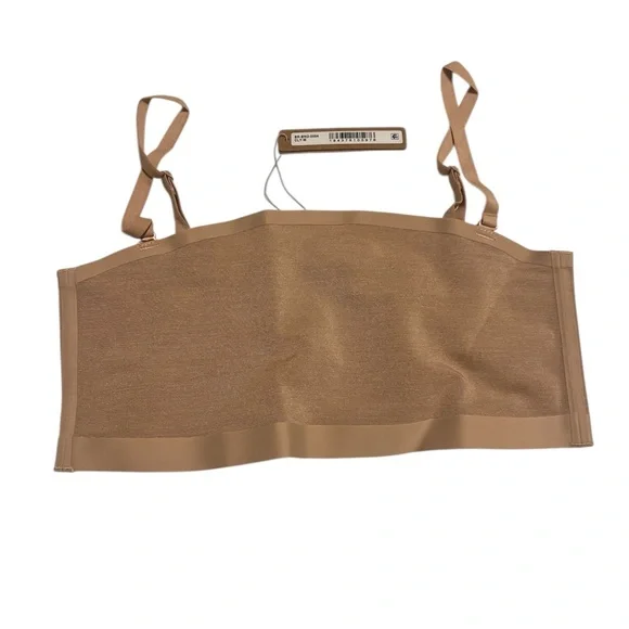 SKIMS Taupe Seamless Bandeau Crop Top with Thin Straps - Picture 5 of 5